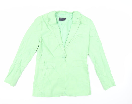Marks and Spencer Womens Green Jacket Blazer Size 8 Button