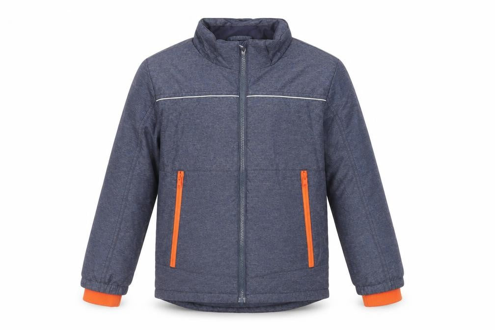 H&M Boys Blue Jacket Size 7-8 Years Zip - Zipped Pockets
