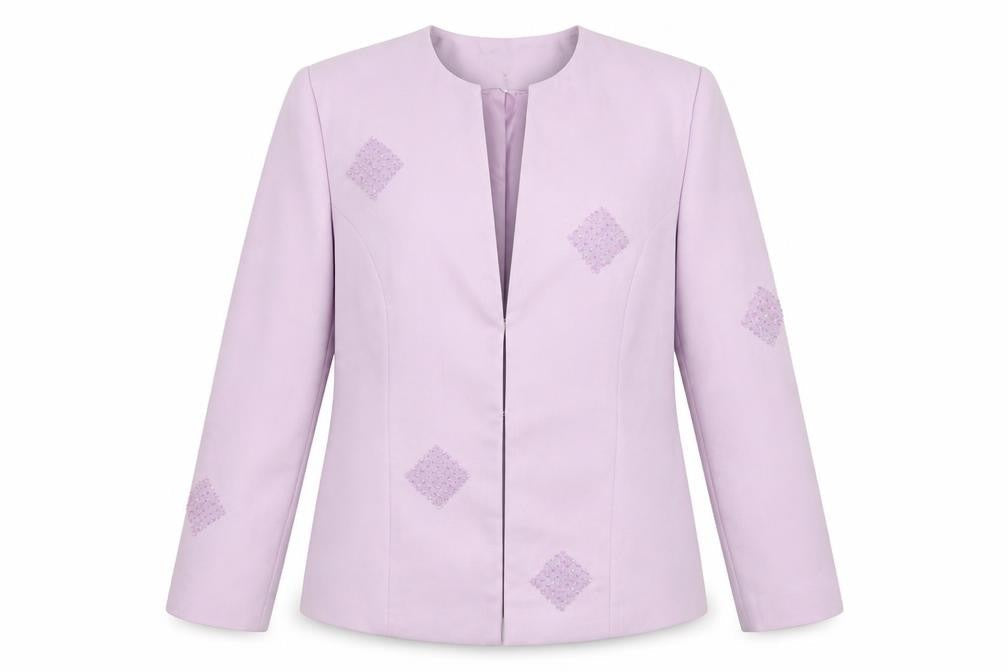 Classics Womens Purple Jacket Blazer Size 12 Hook & Eye - Embellished