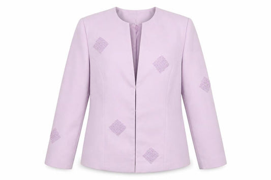 Classics Womens Purple Jacket Blazer Size 12 Hook & Eye - Embellished