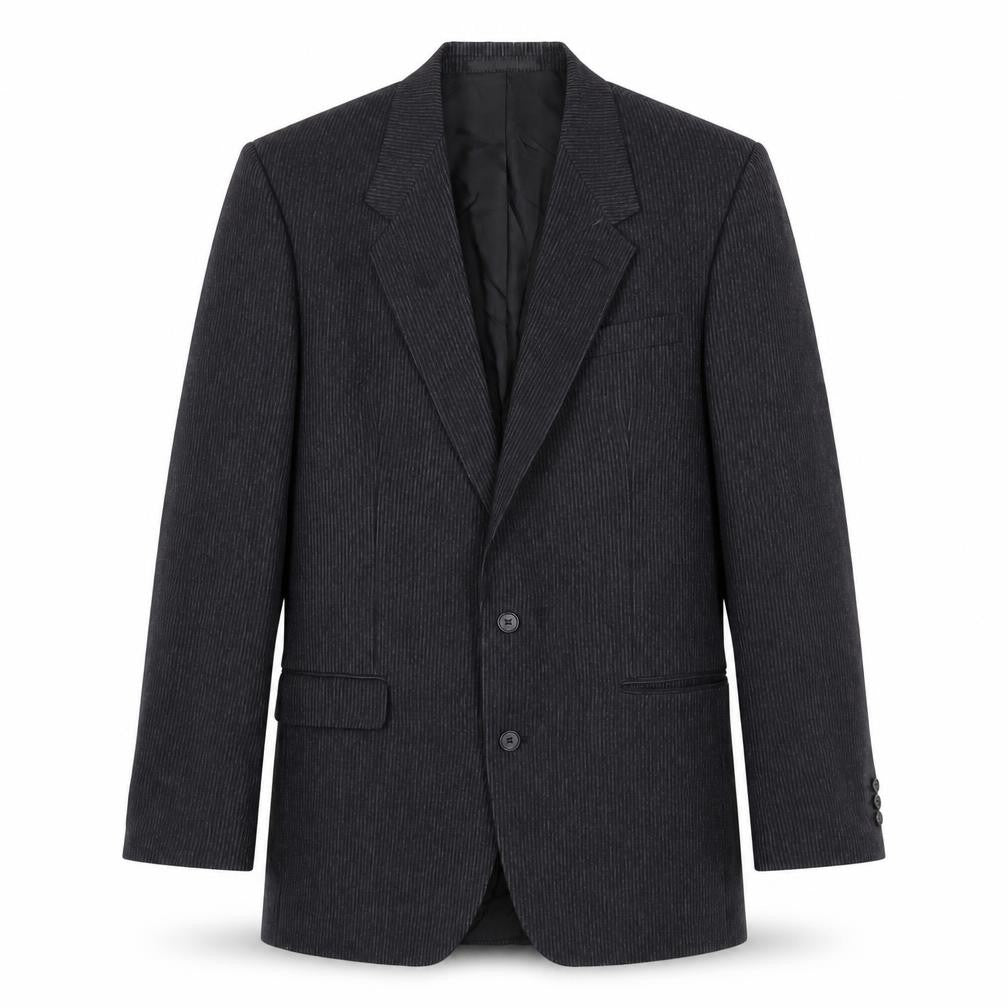 The Burton Collection Mens Black Striped Wool Jacket Suit Jacket Size 38 Regular