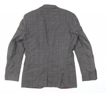 Next Mens Green Plaid Wool Jacket Suit Jacket Size 38 Regular