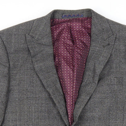 Next Mens Green Plaid Wool Jacket Suit Jacket Size 38 Regular