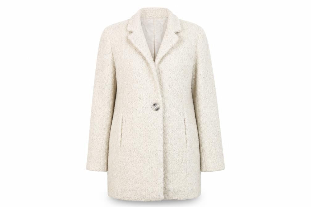 Yessica Womens Beige Overcoat Coat Size 10 Button