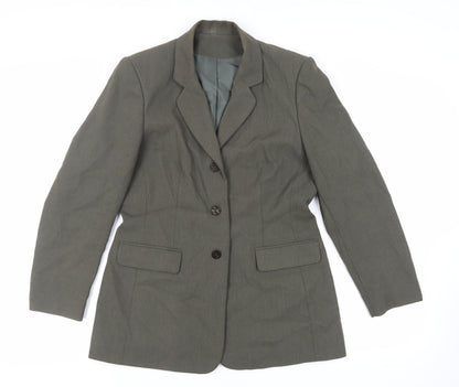 Richards Womens Green Jacket Blazer Size 14 Button