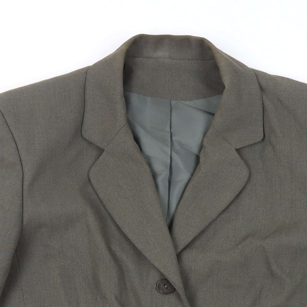 Richards Womens Green Jacket Blazer Size 14 Button
