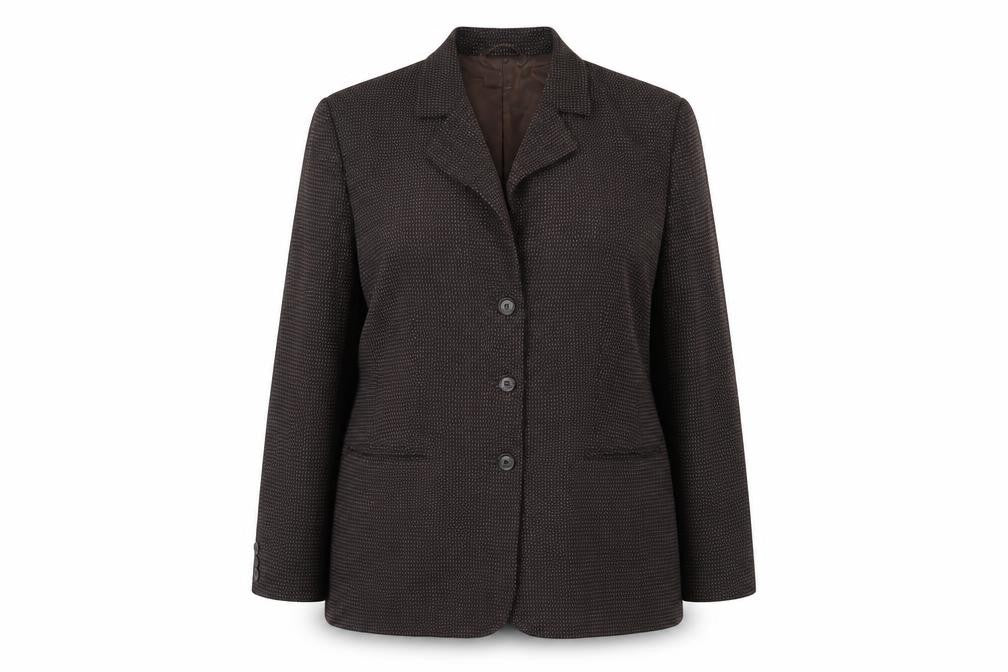 Dinomoda Womens Brown Geometric Jacket Blazer Size 16 Button