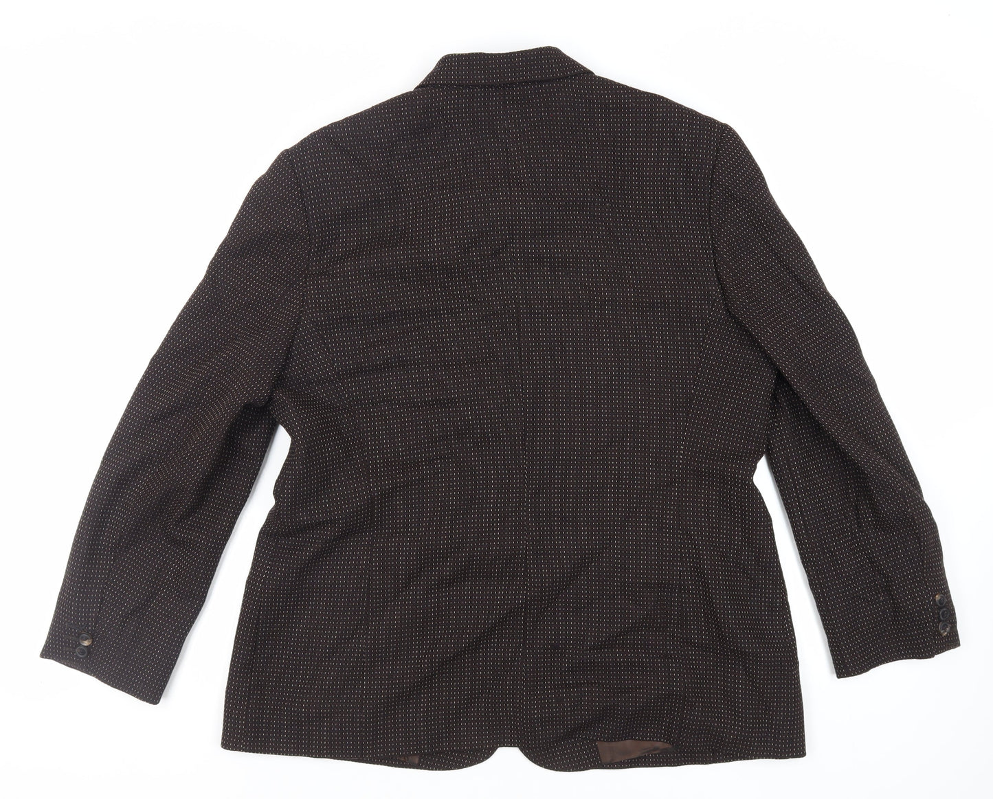 Dinomoda Womens Brown Geometric Jacket Blazer Size 16 Button