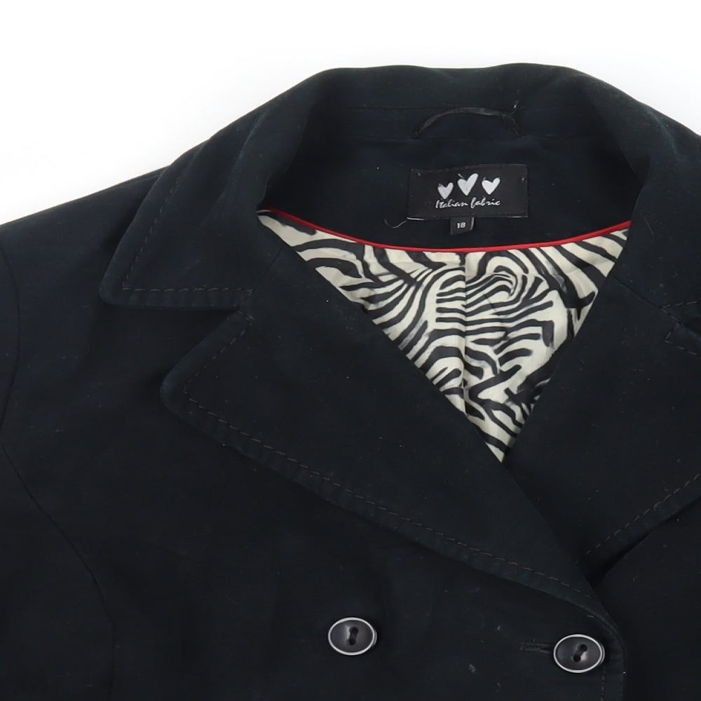 Per Una Womens Black Jacket Size 18 Button
