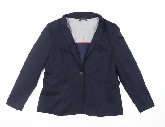 Dunnes Stores Womens Blue Jacket Blazer Size 18 Button
