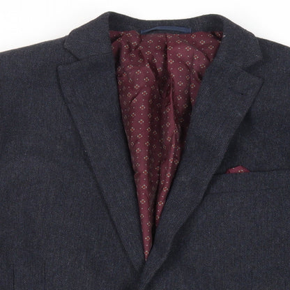 Next Mens Grey Polyester Jacket Suit Jacket Size 40 Regular