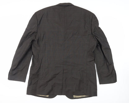 Next Mens Brown Check Wool Jacket Suit Jacket Size 44 Regular