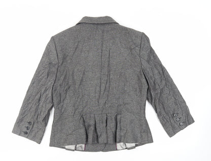 Episode Womens Grey Jacket Blazer Size 16 Button