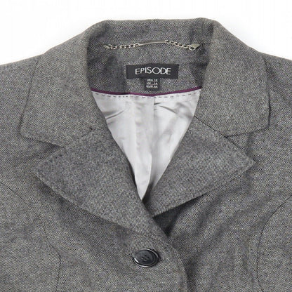 Episode Womens Grey Jacket Blazer Size 16 Button