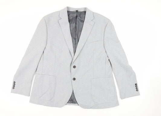 Marks and Spencer Mens Grey Polyamide Jacket Suit Jacket Size 46 Regular