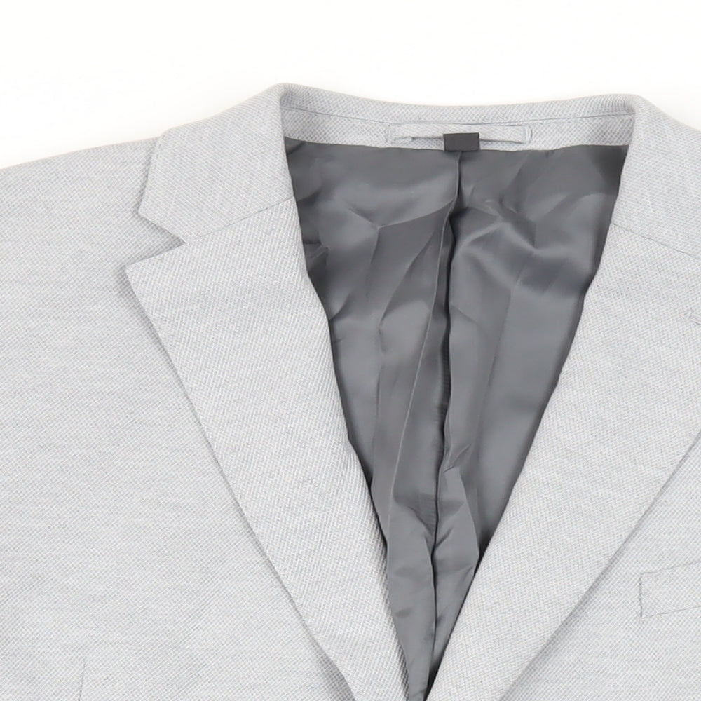 Marks and Spencer Mens Grey Polyamide Jacket Suit Jacket Size 46 Regular