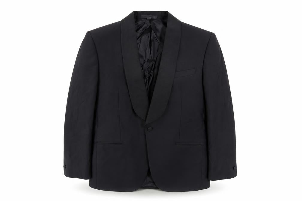Marks & Spencer Mens Black Wool Tuxedo Suit Jacket Size 40 Regular