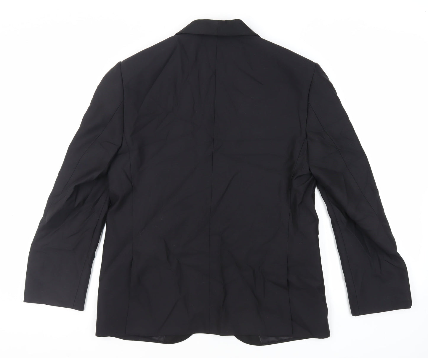 Marks and Spencer Mens Black Wool Tuxedo Suit Jacket Size 40 Regular