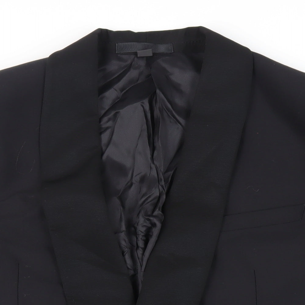 Marks and Spencer Mens Black Wool Tuxedo Suit Jacket Size 40 Regular