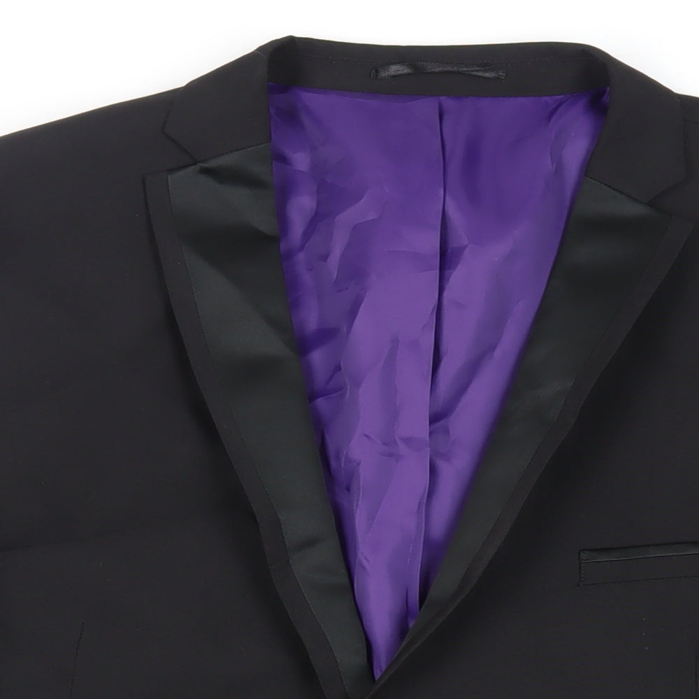 Ventura Mens Black Polyester Tuxedo Suit Jacket Size 46 Regular