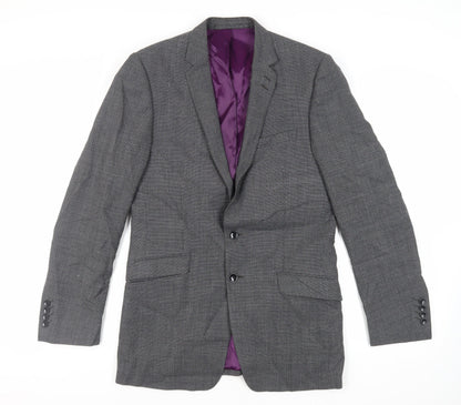 Additional front view of Autograph men’s grey wool jacket suit jacket, size 38, regular