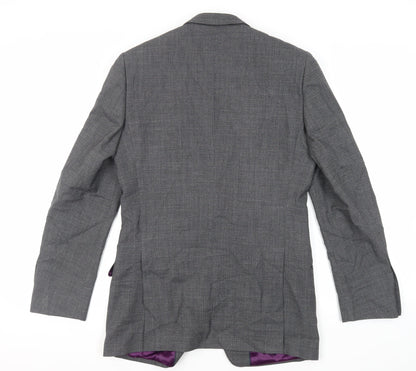 Back view of Autograph men’s grey wool jacket suit jacket, size 38, regular