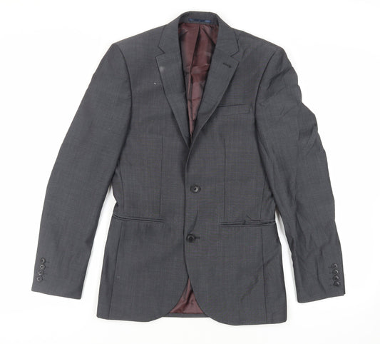 NEXT Mens Grey Wool Jacket Suit Jacket Size 34 Regular