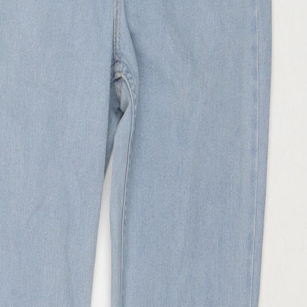 H&M Womens Blue Cotton Straight Jeans Size 30 in L29 in Slim Zip