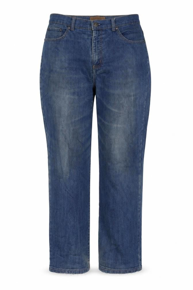 HANNAH Womens Blue Cotton Bootcut Jeans Size 14 L30 in Regular Zip
