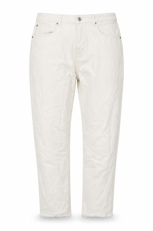 Denim & Co. Womens White Cotton Cropped Jeans Size 14 L27 in Regular Zip