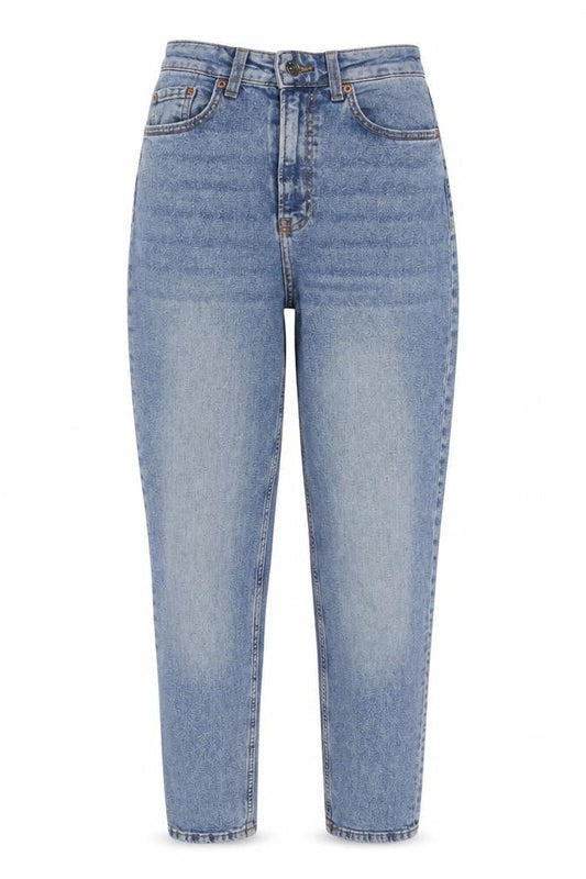 Divided by H&M Womens Blue Cotton Mom Jeans Size 6 L28 in Regular Zip