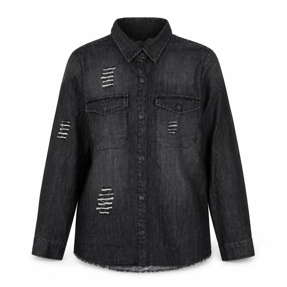 I SAW IT FIRST Womens Black Cotton Basic Button-Up Size 8 Collared