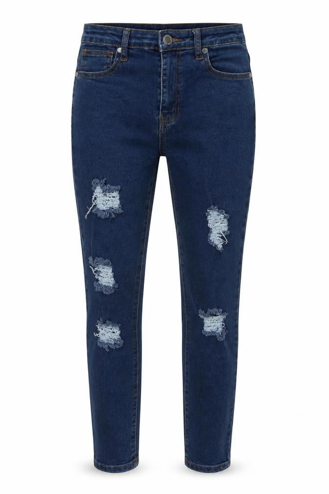 Boohoo Womens Blue Cotton Skinny Jeans Size 10 L29 in Regular Zip