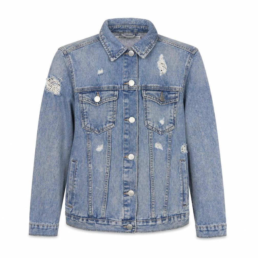 Authentic Denim Girls Blue Jacket Size 14-15 Years Button - Distressed