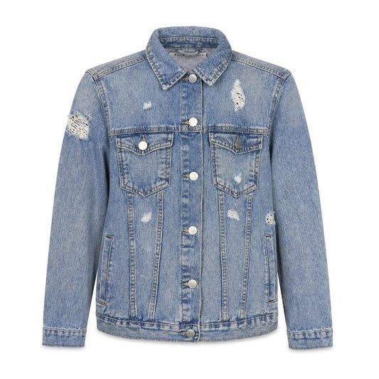 Authentic Girls Blue Jacket Size 14-15 Years Button - Distressed