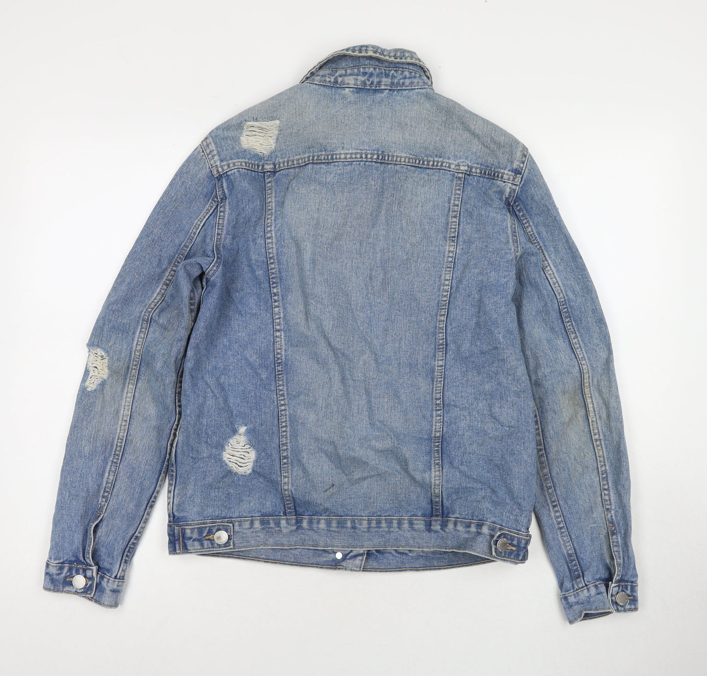 Authentic Denim Girls Blue Jacket Size 14-15 Years Button - Distressed
