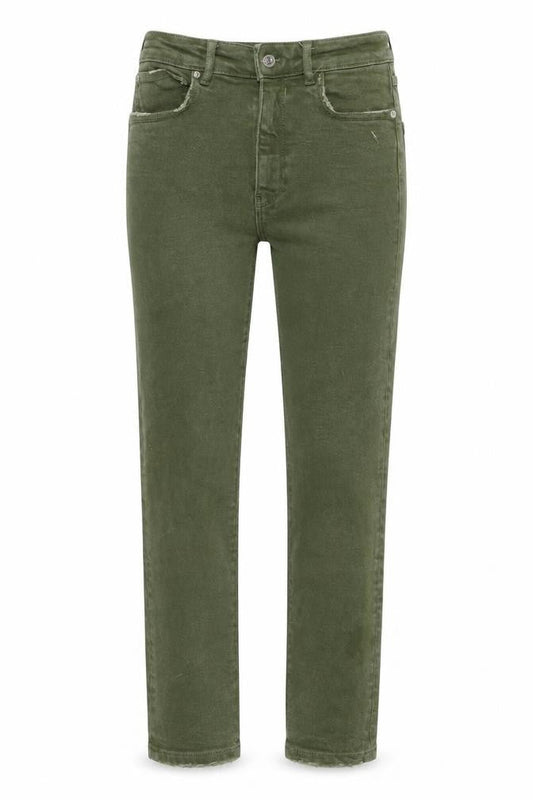 Zara Womens Green Cotton Straight Jeans Size 8 L26 in Regular Zip