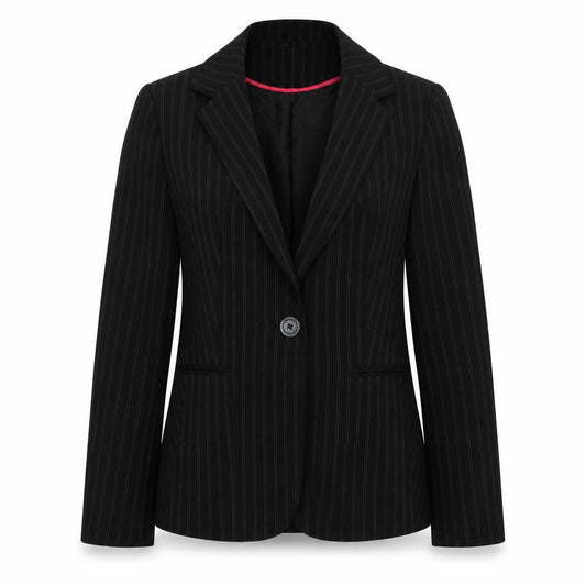 BHS Womens Black Striped Jacket Blazer Size 8 Button