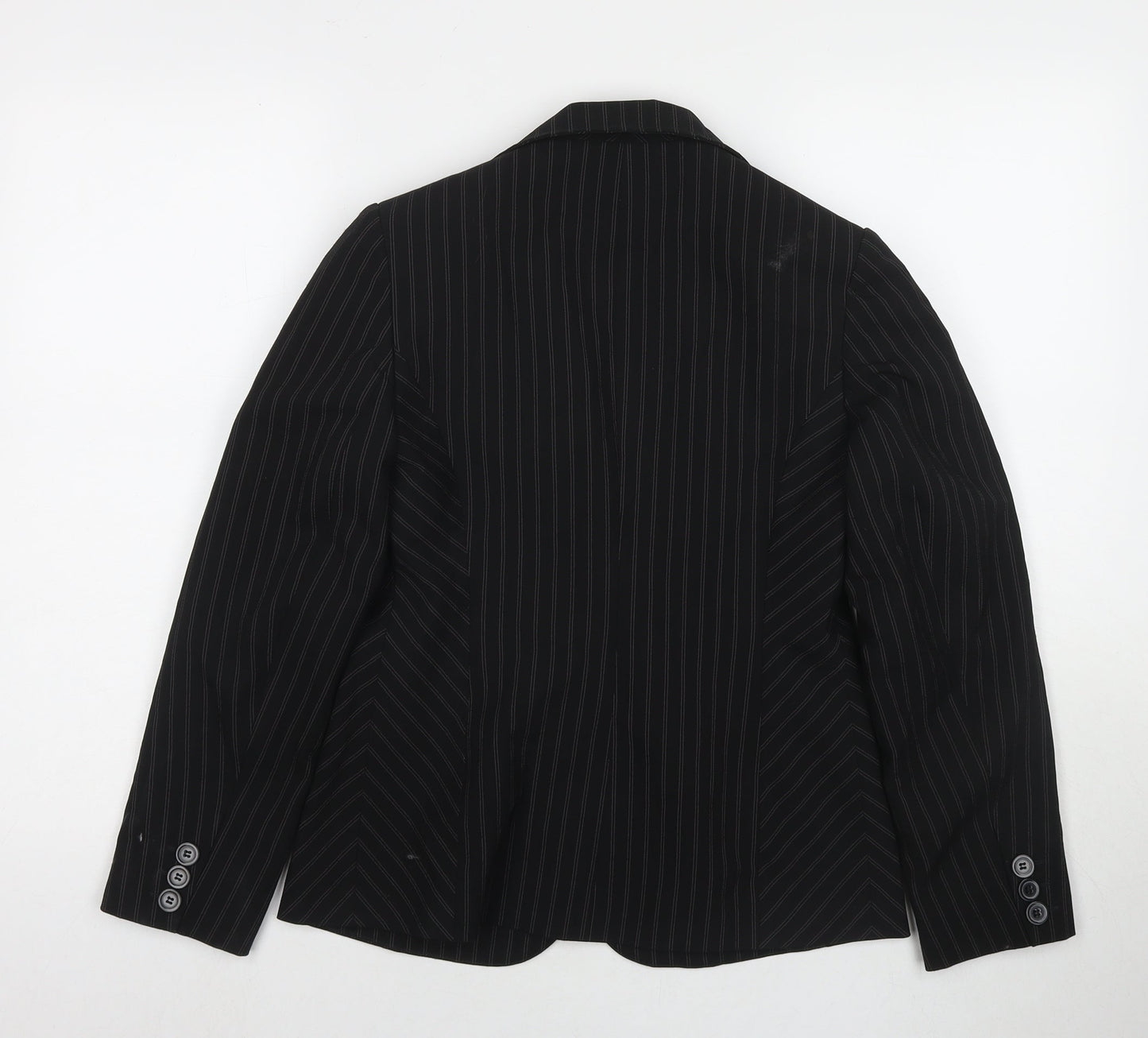 BHS Womens Black Striped Jacket Blazer Size 8 Button