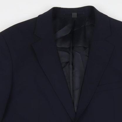 Marks & Spencer Mens Blue Polyester Jacket Suit Jacket Size 40 Regular