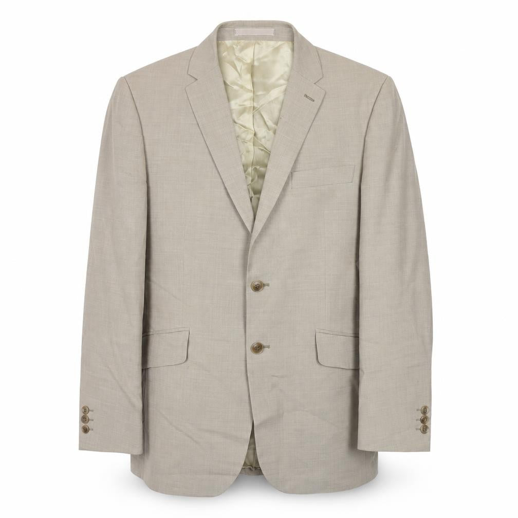 Karl Jackson Mens Beige Wool Jacket Suit Jacket Size 40 Regular