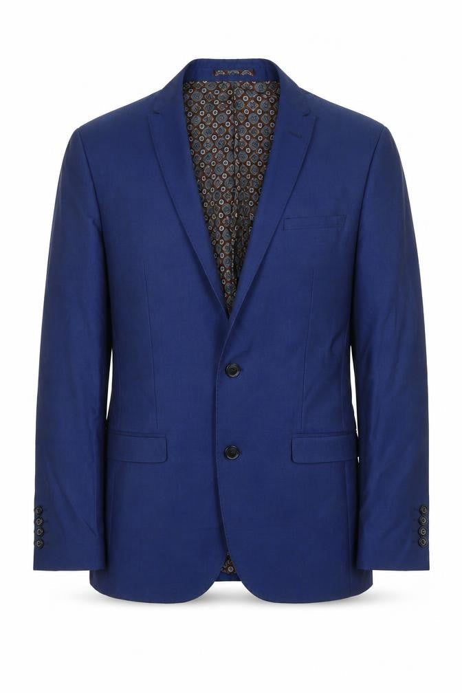 Fellini Mens Blue Polyester Jacket Suit Jacket Size 36 Regular