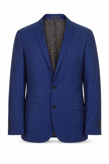 Fellini Mens Blue Polyester Jacket Suit Jacket Size 36 Regular