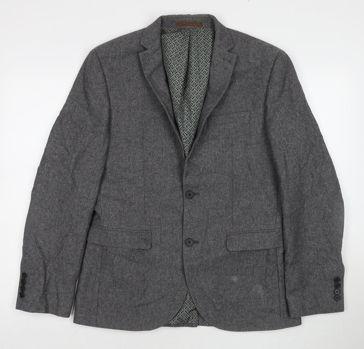 NEXT Mens Grey Wool Jacket Suit Jacket Size 40 Regular
