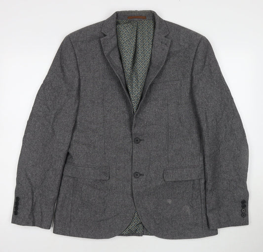 NEXT Mens Grey Wool Jacket Suit Jacket Size 40 Regular