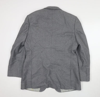 Hugo James Mens Grey Polyester Jacket Suit Jacket Size 44 Regular
