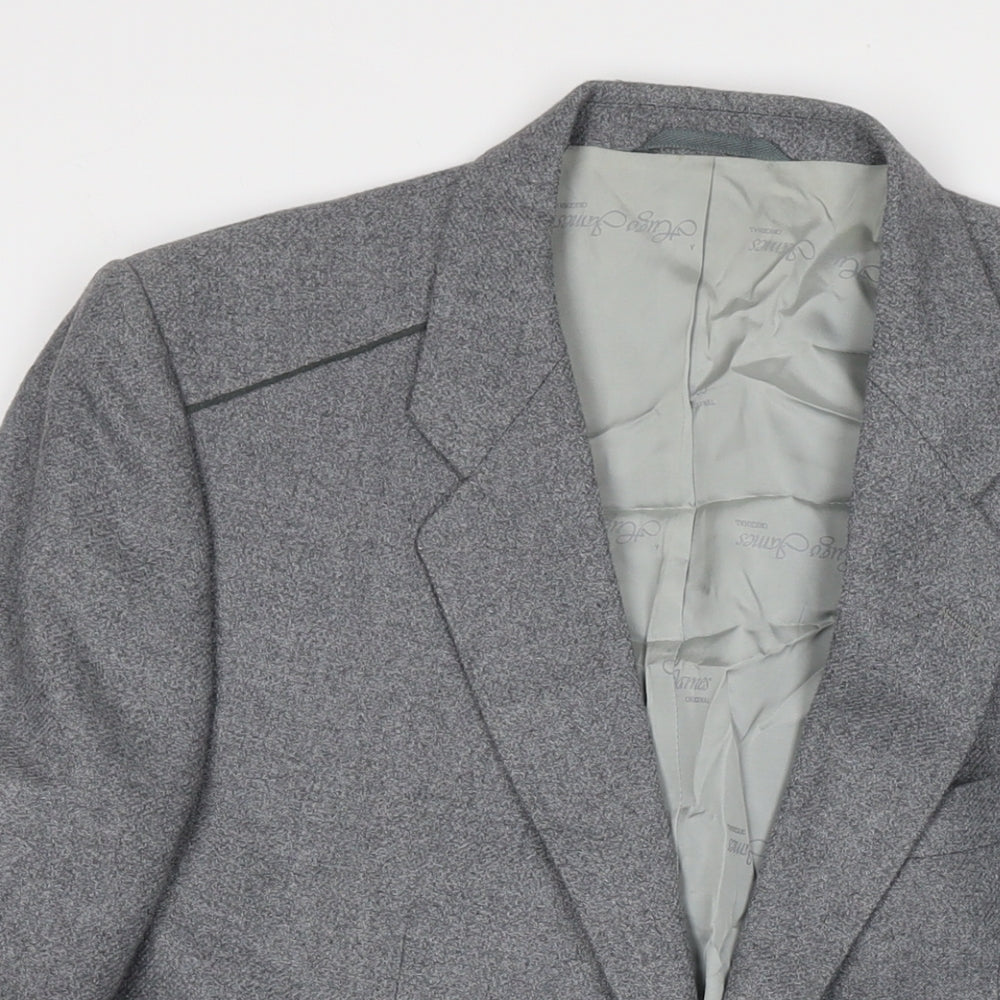 Hugo James Mens Grey Polyester Jacket Suit Jacket Size 44 Regular