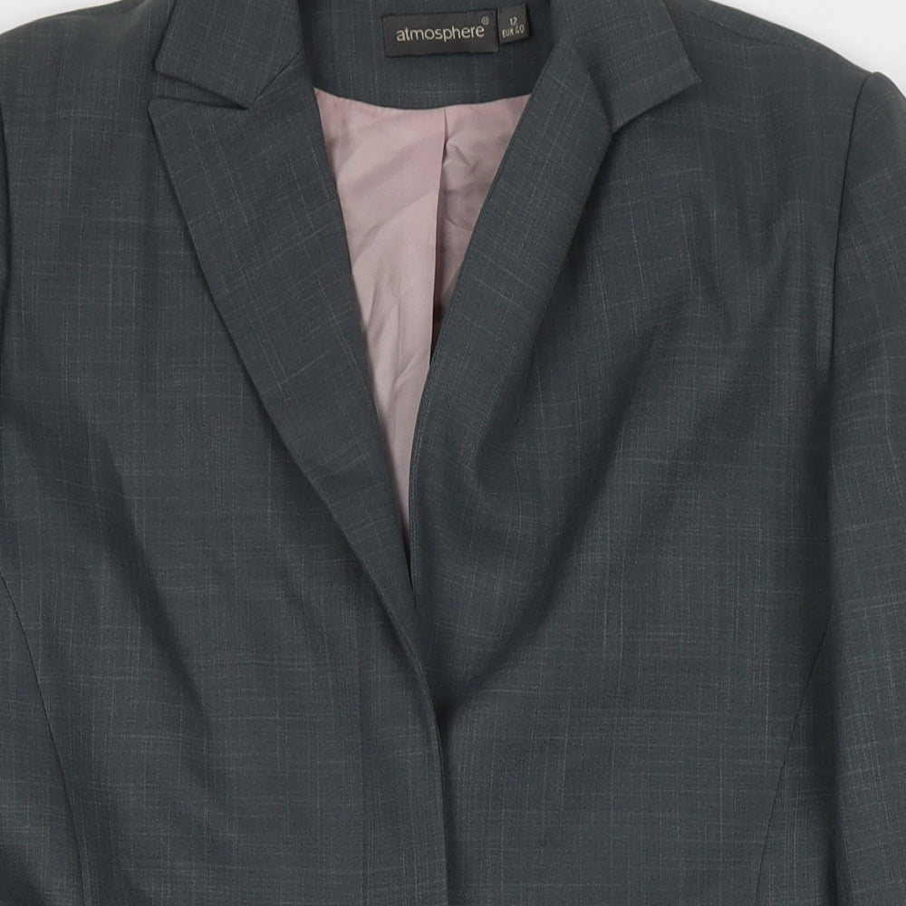 Atmosphere Womens Grey Jacket Blazer Size 12 Button
