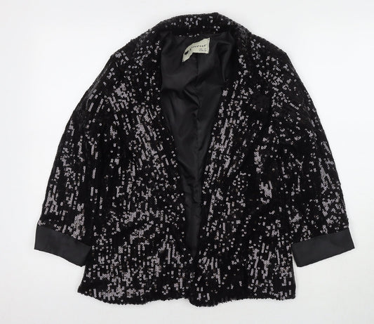 Amour Womens Black Jacket Blazer Size 10 - Sequin Detail