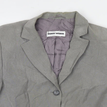 Gerry Weber Womens Grey Jacket Blazer Size 14 Button